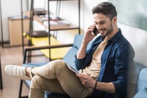 Man Talking on Phone